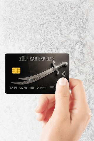 Zülfikar Express Black Kart Kaplama Sticker Kart Etiketi Yüksek Kaliteli Baskı Standart
