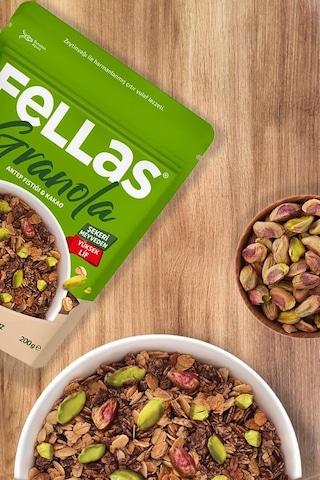 Fellas Granola - Antep Fıstığı & Kakao 200gr 10'li Paket