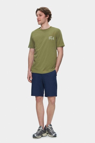 Tatum Haki Bisiklet Yaka Baskılı Standard Fit Erkek Tshirt Haki