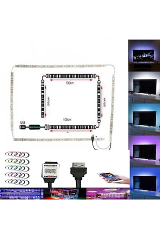 Bluetooth Telefon Kontrol Müzik 42'' 49'' 55'' Tv Arkası Usb Led Şerit Aydınlatma