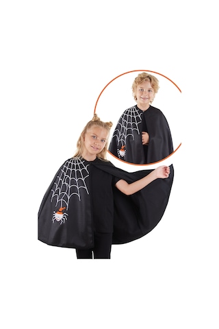 Denokids Halloween Cadılar Bayramı Kostümü Kız Çocuk Siyah Pelerin Renkli