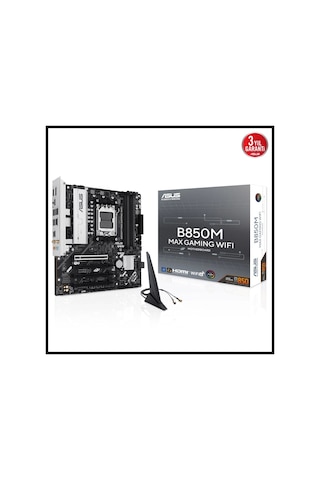 Asus B850m Max Gamıng Wıfı, 4xddr5, 3x M2, Hdmı, Dp, Type-c, Wi-fi 6, Bluetooth V5.4, Am5 Soket Gamı