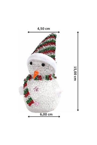 Renk Değiştiren Pilli. Led Kardan Adam - 15Cm X 6Cm