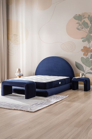 Good Night Legom Torba Yaylı Set Yatak Baza Başlık Tek Kişilik Yıkanabilir Ortopedik Lacivert