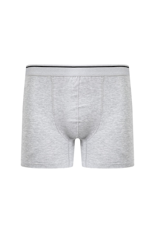 İbrahim Burak Etiler Collection Moda Çizgi Erkek Pamuk Likralı Boxer Gri 40133