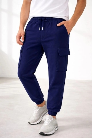 Freedom Storee Erkek Jogger Eşofman Altı Kargo Cepli Lastikli Paça Spor Pantolon - Lacivert Çok Renkli