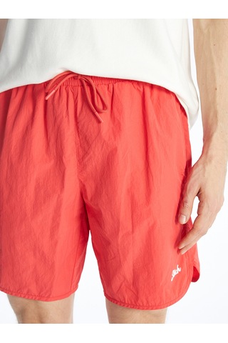 Lcw Swımwear Kırmızı Kısa Boy Baskılı Erkek Deniz Şortu