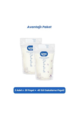 Wee Baby Süt Saklama Poşeti Seti 20x2 40 Adet