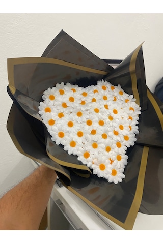 Kalpli Papatya Çiçek Beyaz Sarı