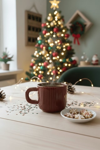 2 Adet El Yapımı 260 Ml Bordo Parlak Seramik Mug Çay Kahve Kupası Mıt1304 Siyah