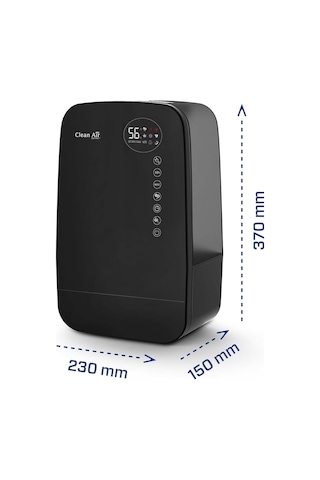 Clean Air Optima Ca607b Ultrasonik Hava Nemlendirici 65 M² 480 Ml/h Ionizer Aromaterapi Hava Temizleme Cihazı Siyah