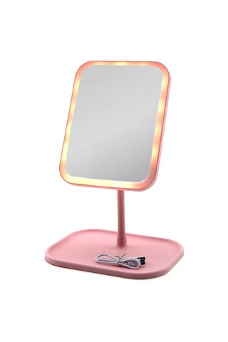 7" Led Usb Şarjlı Dikdörtgen Makyaj Aynası, 90 Ayarlı Çok Renkli