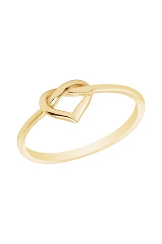 Diamond Line - Gülaylar - Sarı Altın 8 Ayar Kalp Yüzük