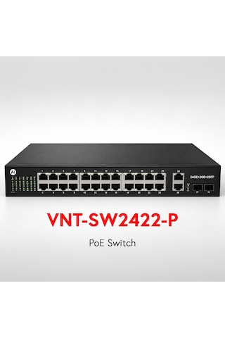 Vnt-sw2422-p 24 Port Poe 2xuplink 2xsfp Gıga Poe Swıtch 370w
