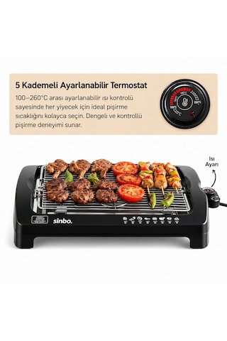 Elektrikli Izgara 2000w Sbg-7102 5332 Antrasit