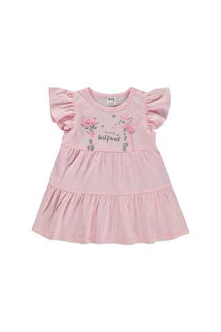 Civil Baby Zürafa Lase Nakış 6-18 Ay Elbise - Pembe