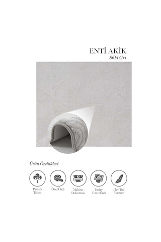 Hoom Rugs Akik 8614 Gri Modern Makine Halısı Gri