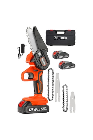 Steiner 128 Vf 10 Ah Akülü Dal Budama Çift Pala Çift Zincir Turuncu