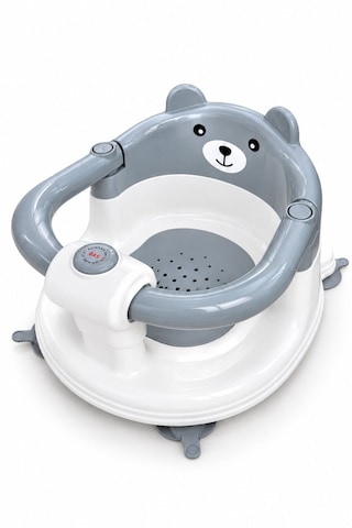 Baby Home Cooki Önden Açılır Banyo Mama Oturağı Güvenli Kullanım Ve Rahat Oturma Alanı Gri