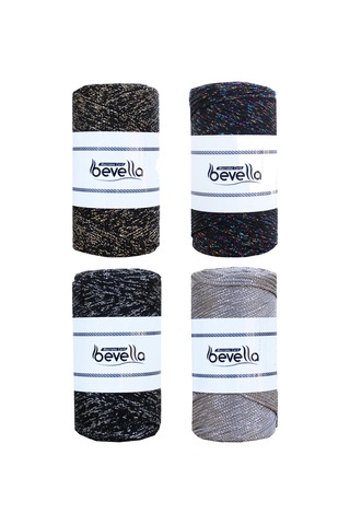 Simli 200 Gr 2 Mm Kahverengi Polyester Makrome Ipi, Simli Çanta, Supla Ipliği