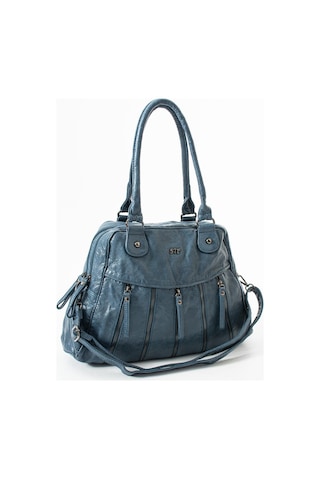 571 Collections Yıkanmış Deri Çok Gözlü Omuz Çantası Mavi Model: 571-12l