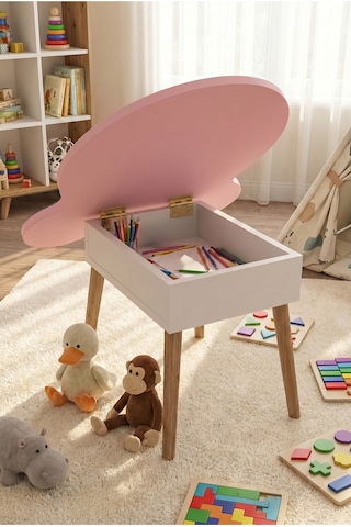 Northcity Happy Face Çocuk Masası Pembe Açık Pembe