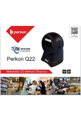 Perkon Q22 1D/2D Masaüstü Barkod Okuyucu (Usb)