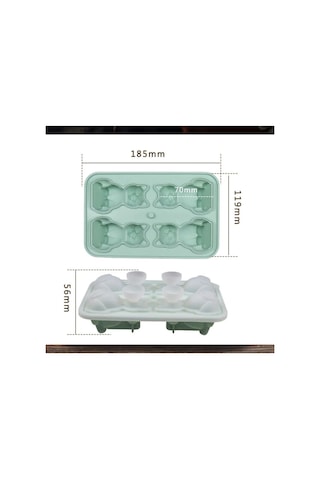 Suofeng Labrador Şekilli Silikon Buz Kalıbı - 4'lü Ev Kullanıma Uygun, Yıkama Kolay, Çok Amaçlı Buzluk Yeşil Çok Renkli