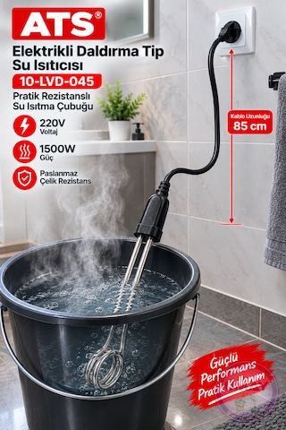 Daldırma Tip Su Isıtıcısı 220v 1500w Elektrikli Su Isıtıcı Rezistans Sıvı Isıtıcı Termostatlı Isıtıcı