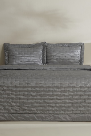 Karaca Home Glamour Çift Kişilik Yatak Örtüsü Gri Gri