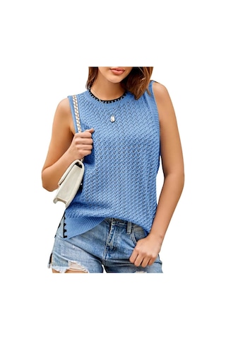 Youknitwear You Widney Bisiklet Yaka Triko T-shirt Mavi