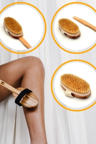 Doğal Gerçek At Kılı Peeling Etkili Selülit Masaj Fırçası