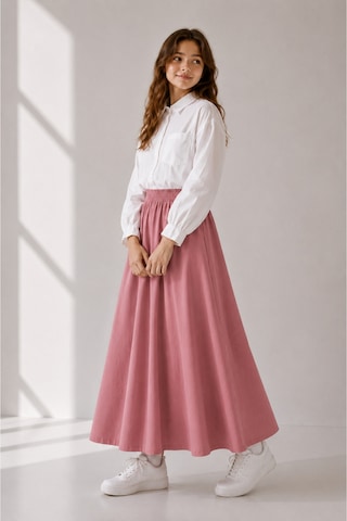 Angel&co. Girls Clothing Modest Uzun Kız Çocuk Mevsimlik Etek- Soft Mercan - 791131271 Soft Mercan