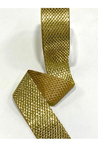 Dekoratif Kurdele / 4 Cm Eninde Gold Kurdele / 3 Metre
