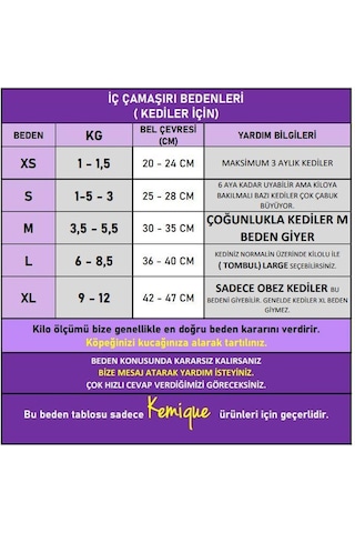 Pretty Liva Dişi Kedi Regl Külotu Kedi Donu Kedi İç Çamaşırı Ayarlanabilir Bağcıklı Küçük Irklar İçin