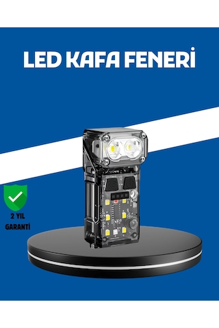 Mey İthalat Şarjlı Led Kafa Lambası Manyetik Klipsli El Sensörlü Çok Fonksiyonlu Çok Renkli