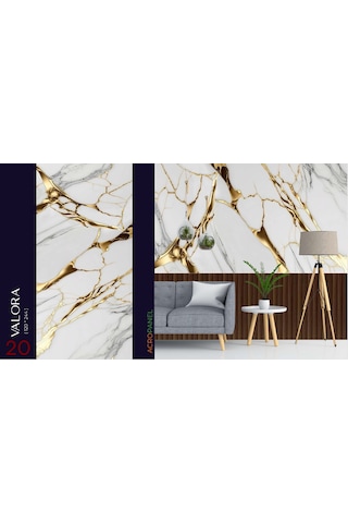Mermer Görünümlü Pvc Duvar Paneli 120 X 244 Cm Valora