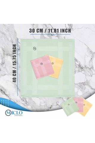 Mıclo Cleanıng Mikrofiber Temizlik Bezi 3'lü Set Sihirli Bez Cam, Ayna Bezi Soft Seri 30x40 Açık Bej