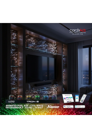 Tv Arkası Ünitesi Ambiyans Aydınlatma Fiber Optik Yıldız Seti - Kayan Yıldızlı Çok Renkli