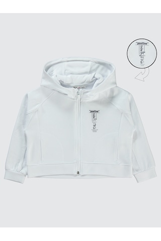 Civil Girls Kız Çocuk Kapüşonlu Hırka 6-9 Yaş Beyaz Beyaz