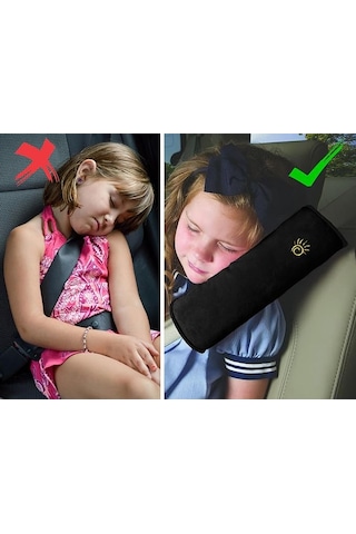 Çocuklar İçin Emniyet Kemeri Yastığı, Arabada Baş Boyun Seyahat Yastığı, Emniyet Kemeri Pedi 2 Adet