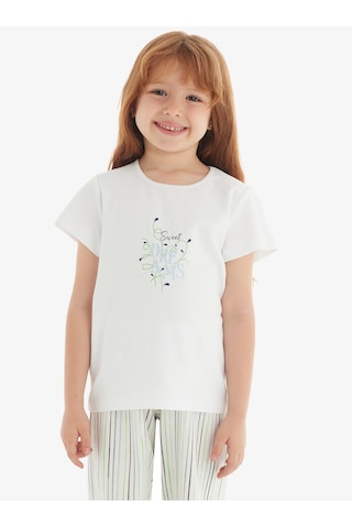 Blackspade Kız Çocuk T-shirt 51825 - Beyaz Beyaz