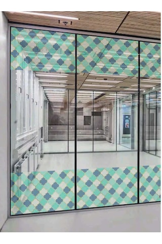 Şeffaf Vitray Desen Yapışkanlı Folyo 90cmx 2 Metre