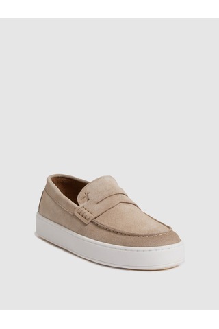 Cacharel Bej %100 Deri Süet Loafer Ayakkabı