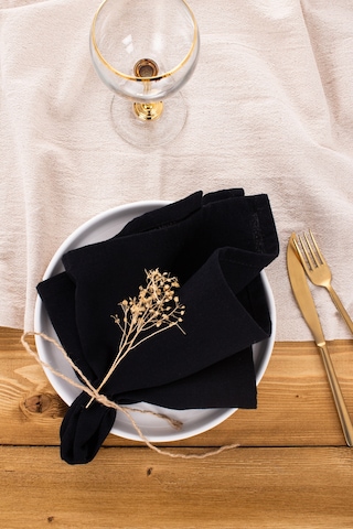 Wellstil 2'li Premium Keten Lacivert Peçete 40 x 40 Cm