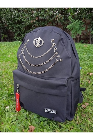 Shopiolog Zincirli Unisex Kore Model Sırt Çantası