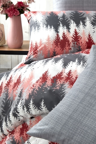 BonjardinHome Doğal Pamuk Pine Çift Kişilik Nevresim Takımı Gri