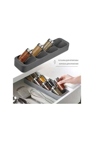 Yaozixa "8'li Baharat Saklama Kabı - Kaymaz Tabanlı, Dayanıklı Kompozit Malzeme" Gri
