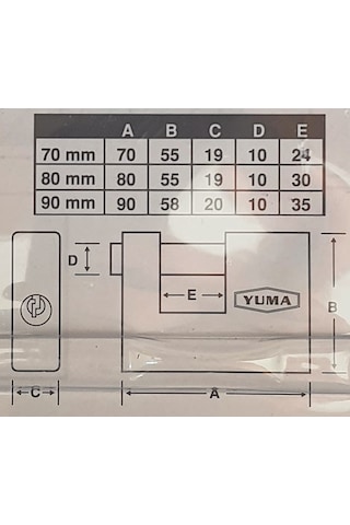 Yuma Kayar Milli Döküm Asma Kilit 70 Mm YM-1070R
