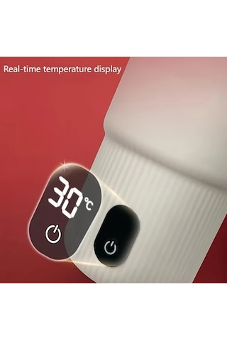 Elmpaly Pancerka Otomatik Karıştırmalı Manyetik Usb Şarjlı Kahve Termosu 316 Sus Beyaz